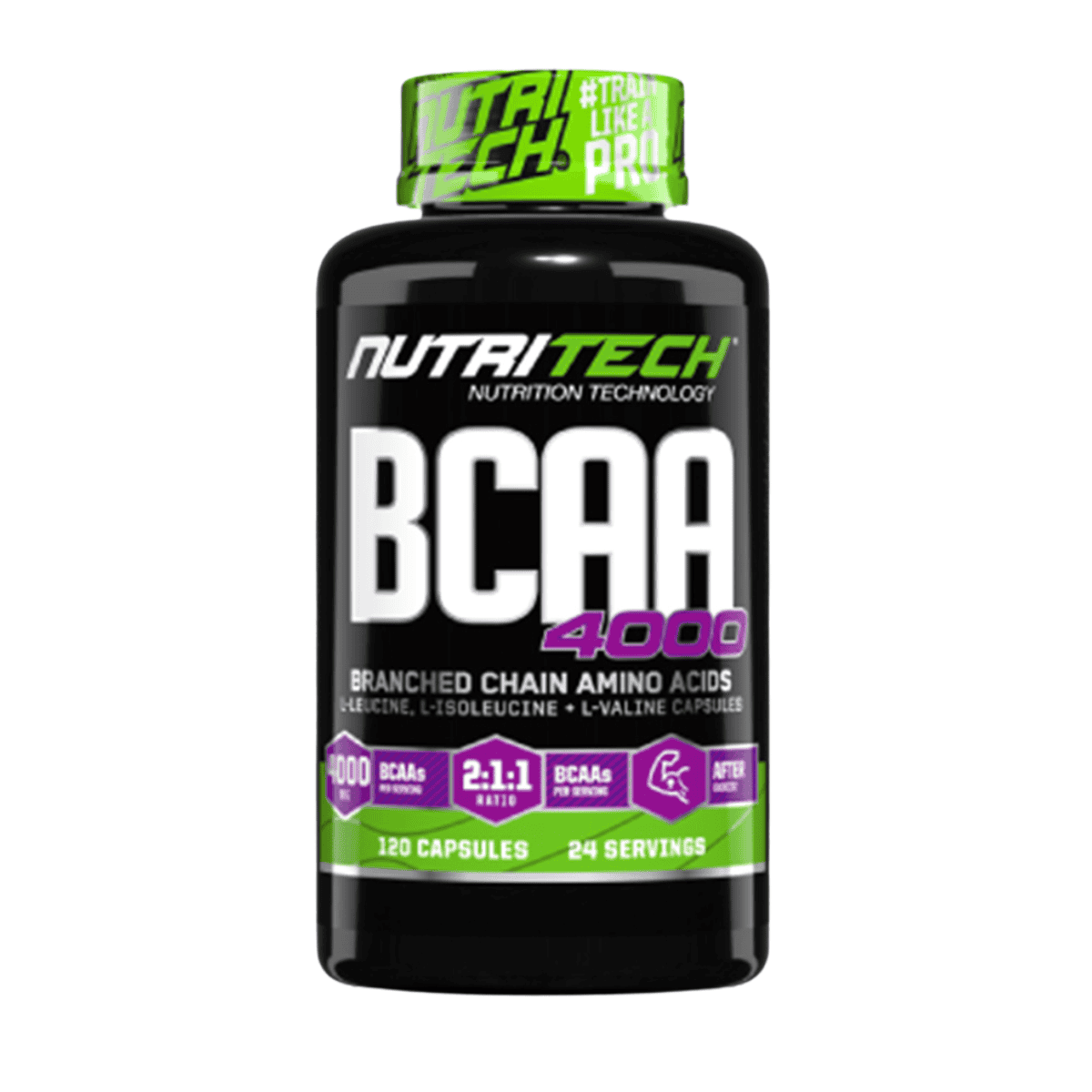 Buy Nutritech BCAA 4000 capsules bottle - 2:1:1 ratio muscle recovery supplement